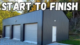 12 Minute Dream Garage! - DIY Timelapse Shop Build- Post Frame Pole Barn  Shed Construction Building