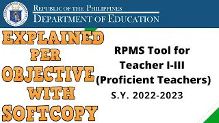 15 OBJECTIVES FOR TI-III RPMS SY 2022-2023 EXPLAINED