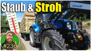 FarmVlog 236: Staubschlacht und Strohtransport bei sengender Hitze | Zaun für die Highlander