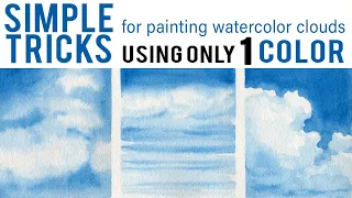 How To Paint Clouds in Watercolor for Beginners - Step by Step Tutorial