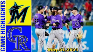 Rockies vs.  Marlins [FULL GAME HIGHLIGHTS] (05/01/24)| MLB Season 2024