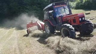 Zetor 6045 i Welger AP 41 baliranje sijena u blagoj strani