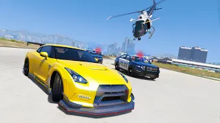 INSANE 1000HP GTR POLICE CHASE + EPIC RAMP CAR GTA 5 Mods