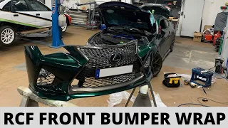 Lexus RCF - How To Vinyl Wrap Front Bumper - TeckWrap Hunter Green - 3 Piece Seamless