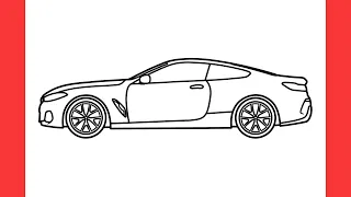 How to draw a BMW M8 COMPETITION easy / drawing bmw f91 2020 sports car