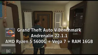 AMD Ryzen 5 5600G VEGA 7, Grand Theft Auto V (GTA V) Benchmark FPS, RAM 16GB