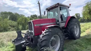 Massey Ferguson 3655 mowing silage in Co Meath