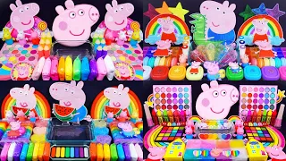 "Peppa Pig" Slime. Mixing Makeup into clear slime! 🌈ASMR🌈 #satisfying #슬라임 (345)