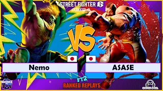 Street Fighter 6 Nemo (blanka) VS ASASE (zangief) Masterz TV