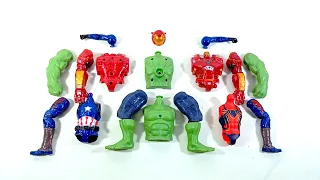 avengers toys.. captain america vs hulk buster vs spiderman vs hulk smash.. merakit mainan..