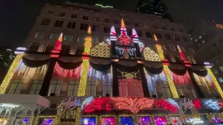 ✨NYC Holiday 2021✨ Saks Fifth Avenue New York City | Thanksgiving| Light Show and Windows | 4K60fps