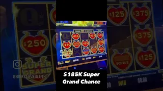 $185K SUPER GRAND CHANCE #slots #casino #jackpot #slotwins