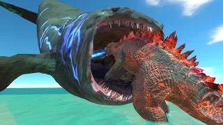 Godzilla and Shin Godzilla VS The bloop! - Animal Revolt Battle Simulator