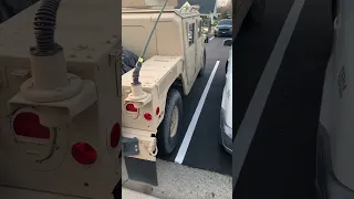 Big HMMWV in a little parking spot