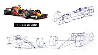 How to sketch the F1 (formula one) car F1 포뮬라 차량 스케치 하는 방법