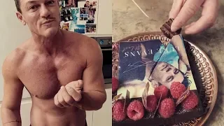 Shirtless Luke Evans Takes A Bite Out Of Himself