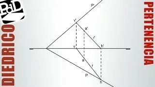 Pertenencia en Sistema Diédrico (punto, recta y plano).