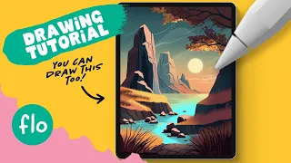 You Can Draw This Beautiful Landscape in PROCREATE - Step by Step Procreate Tutorial