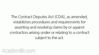 What is the Contract Disputes Act of 1978?