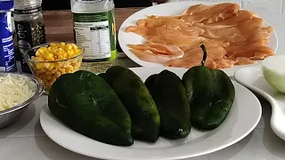 Deliciosas Rajas Poblanas ,cremosas con Pollo 🥘😋// Cris en la Cocina 👨‍🍳🍴