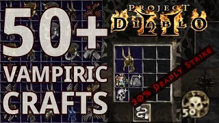 50+ Crafted Deadly Strike Barb helms and gloves + puzzle and slams in Project Diablo 2 (PD2)