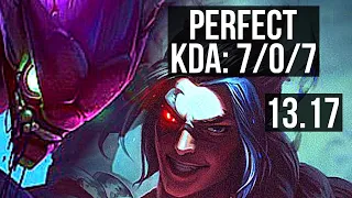 KHA'ZIX vs KAYN (JNG) | 7/0/7, 2.8M mastery, Godlike, 300+ games | EUW Master | 13.17