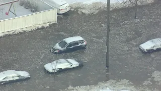 Monroe streets flood after ice jams cause River Raisin to rise