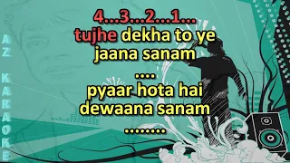 Tujhe Dekha To Ye Jana Sanam Karaoke with Scrolling Lyrics