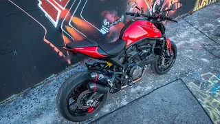 DUCATI MONSTER 937 2021 - Termignoni full racing system exhaust sound! + #wheelies !!! #RawSound!