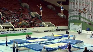 Spain (ESP) M - 2018 Trampoline Worlds, St. Petersburg (RUS) - Qualification Synchro R2