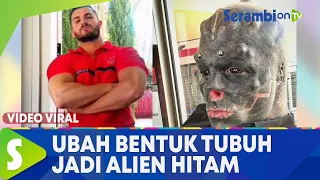 Ubah Dirinya Jadi Alien Hitam, Pria Ini Buang Hidung, Belah Lidah dan Tato Bola Mata