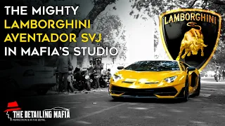 Lamborghini Aventador SVJ Yellow 😲😲 at The Detailing Mafia to get top car detailing service