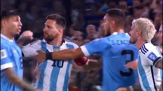 Lionel Messi vs Mathías Olivera Fight Ugarte de Paul