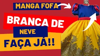 #brancadeneve #mangas #costura COMO FAZER MARAVILHOSA MANGA FOFA BUFANTE VESTIDO BRANCA de NEVE