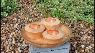 Wood turning tea light candle holders from cherry.#tealightholder #cherrywood #woodturning