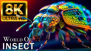 Мир насекомого - 8K HDR 60FPS Dolby Vision - со звуками природы (красочно динамичным)