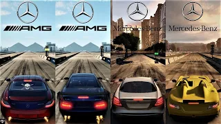 MERCEDES AMG'S VS MERCEDES SLR MCLAREN'S NFS SHIFT 2 UNLEASHED REMASTERED GAMEPLAY