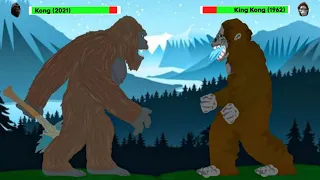 [DC2] Kong 2021 vs King Kong 1962 | Part 4 | ANIMATION with healthbars