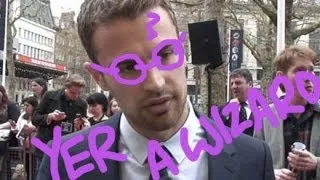 Theo James from Divergent thinks he's Harry Potter...or Draco Malfoy