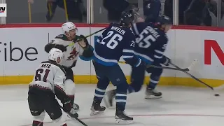 Kyle Capobianco Highsticking Penalty Against Blake Wheeler