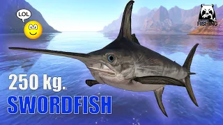 Russian Fishing 4 RF4 Norwegian Sea. Swordfish 250 kg The video has not been edited