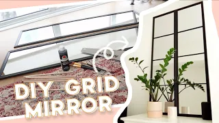 Easy DIY Windowpane Mirror for $35 | Industrial Grid Mirror