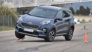 KIA Sportage 2018 - Maniobra de esquiva (moose test) y eslalon | km77.com