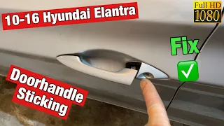 10-16 Hyundai Elantra door handle sticking fix! How to stop a door handle from sticking.￼