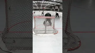 How to Stay Square To The Puck #shorts #goprohockey #goaliesaves #goalietraining