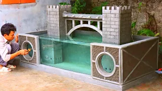 Designer Outdoor Water Fountain - DIY Aquarium Landscape Curved Bridge Design Ideas