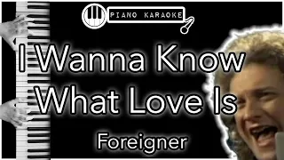 I Wanna Know What Love Is - Foreigner - Piano Karaoke Instrumental
