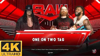 THE UNDERTAKER VS SAMI ZAYN CEDRIC ALEXANDER ONE ON TWO TAG WWE RAW APR 2024 [ PC UHD 4K 60FPS ]