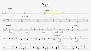 Maroon 5 - Sugar drum tab, score, sheet music