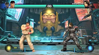 Ryu & Chun-Li vs Winter Soldier & Captain America (Hardest AI) - Marvel vs Capcom: Infinite